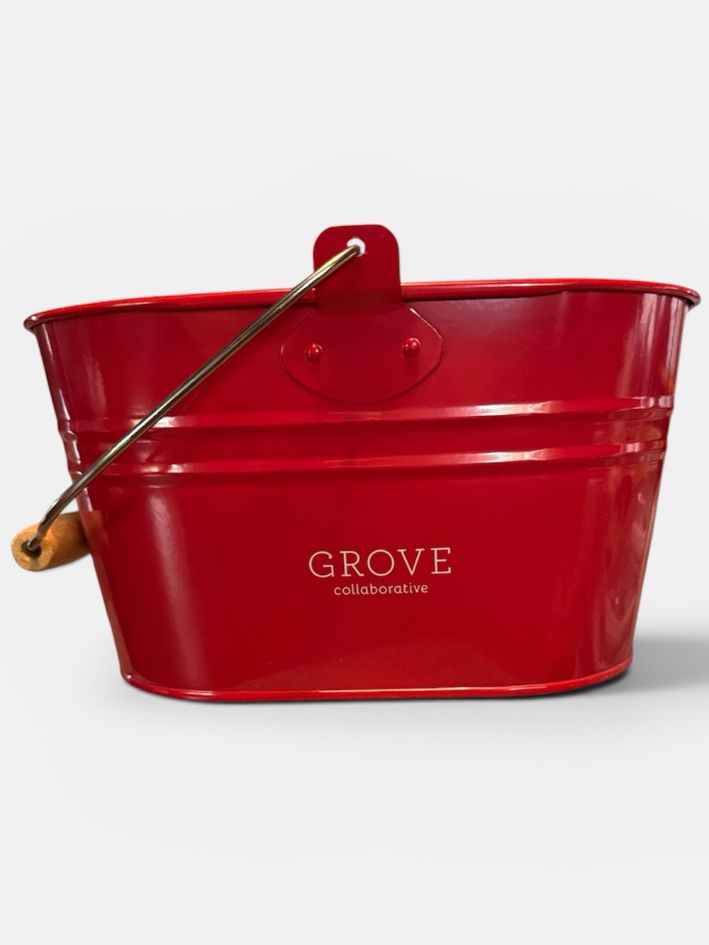 NWT Grove Collaborative Red Metal Storage Basket 10”x7x5.5
H